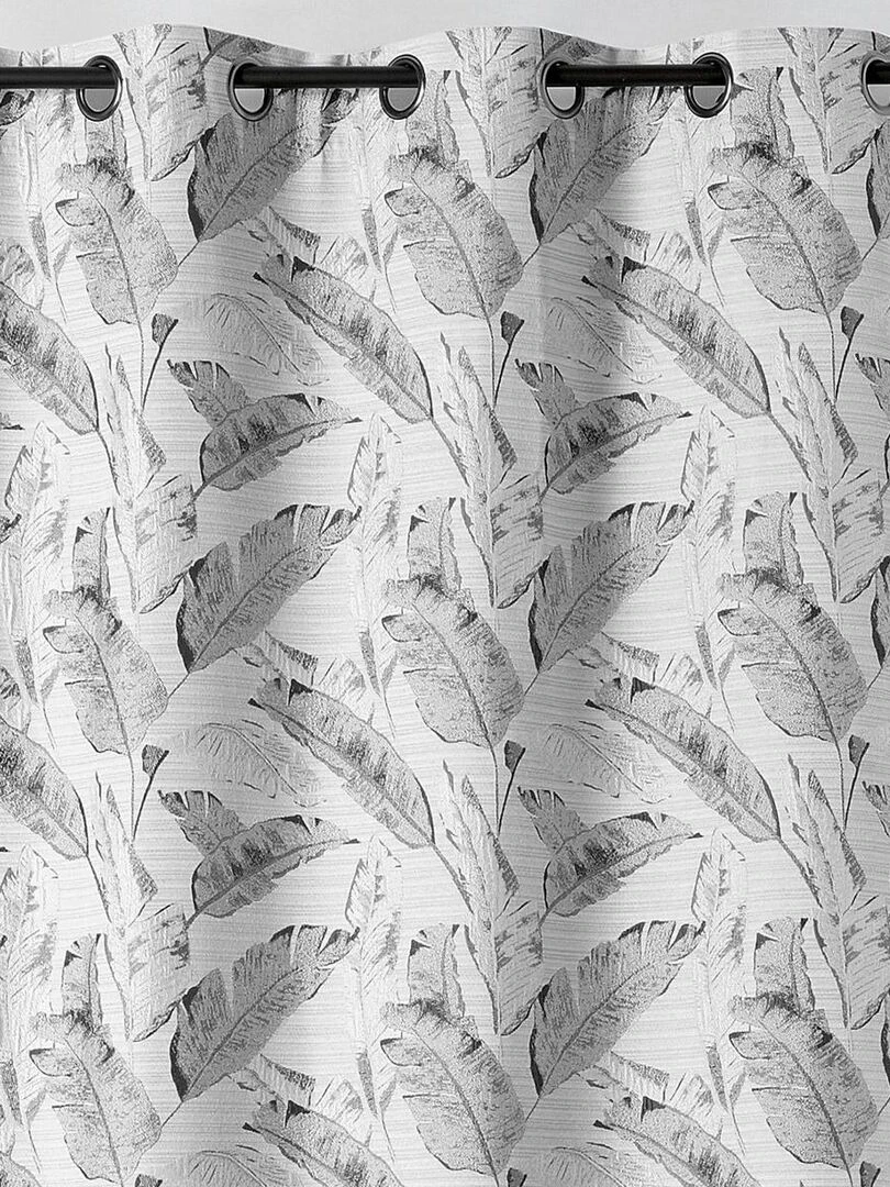 Rideau tamisant à motif plumes Gris clair