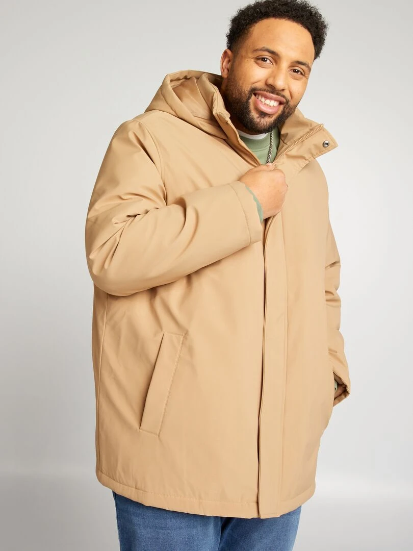 Parka mi longue déperlante   Beige