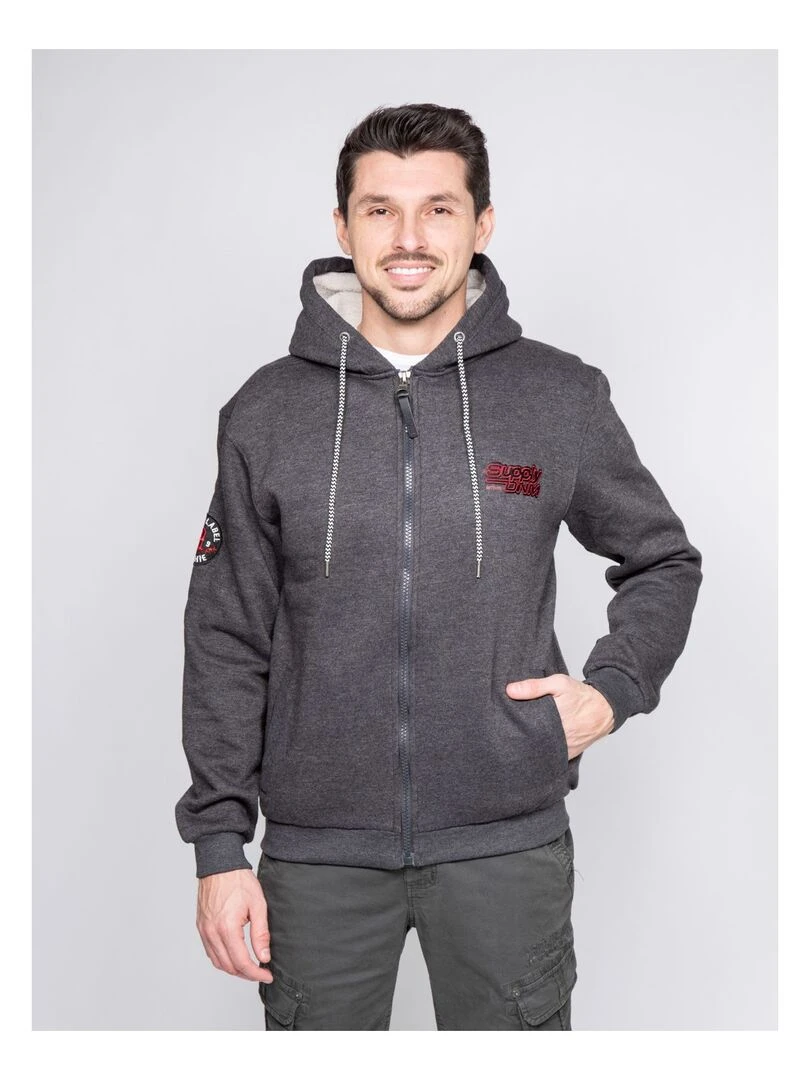 Sweat zippé capuche WARMUP Gris