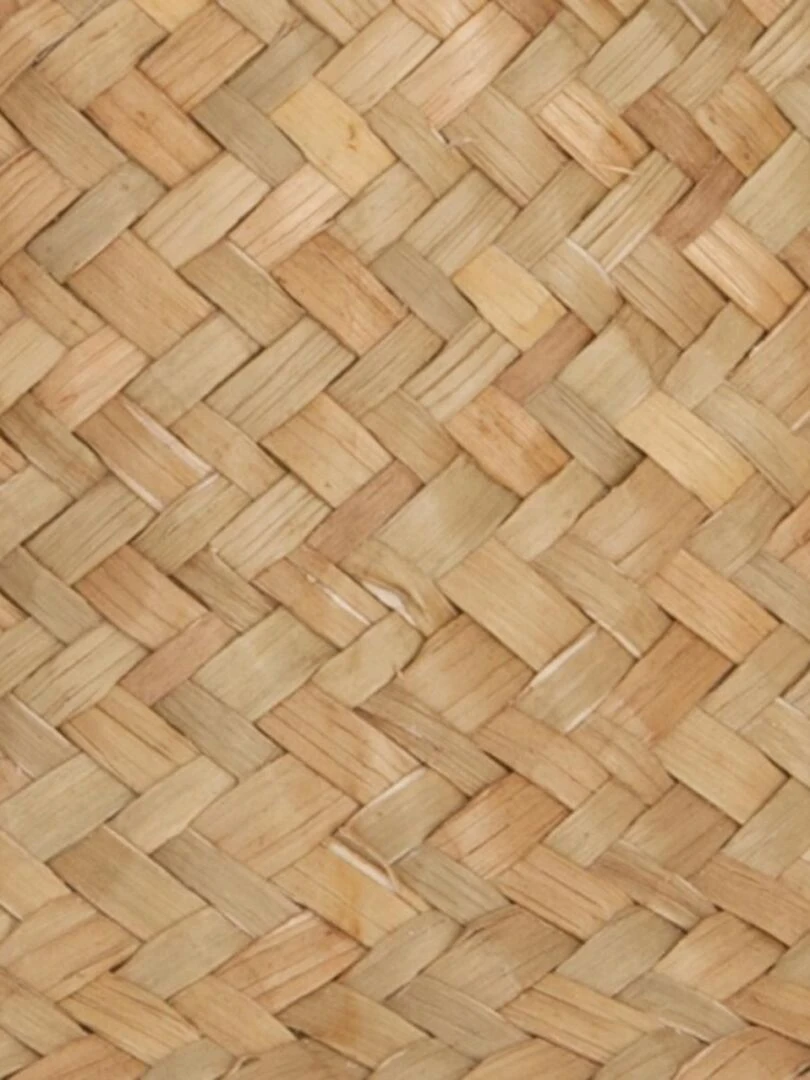 Paniere en paille tressée avec pompons Beige