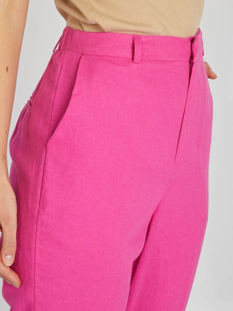 Pantalon en lin   Rose