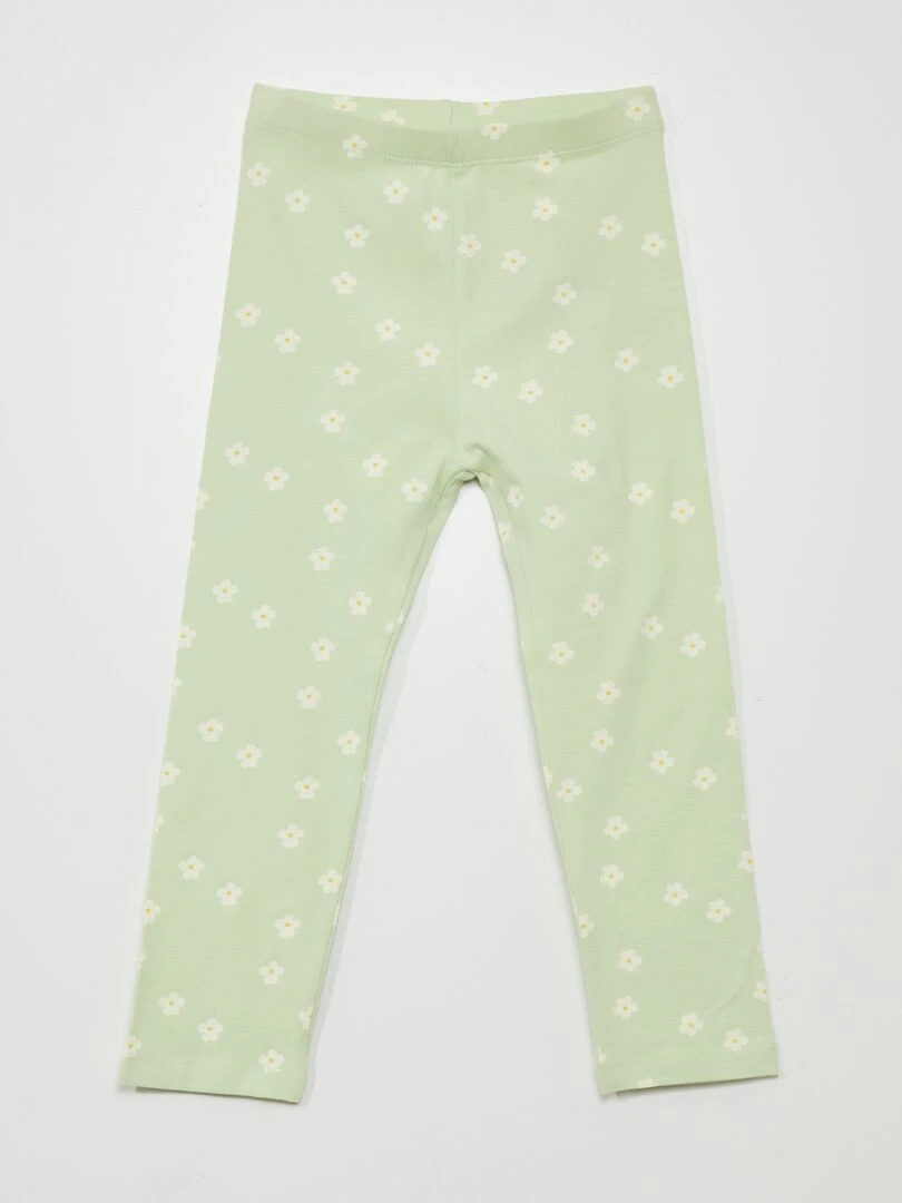 Legging en jersey stretch à taille élastiquée Vert