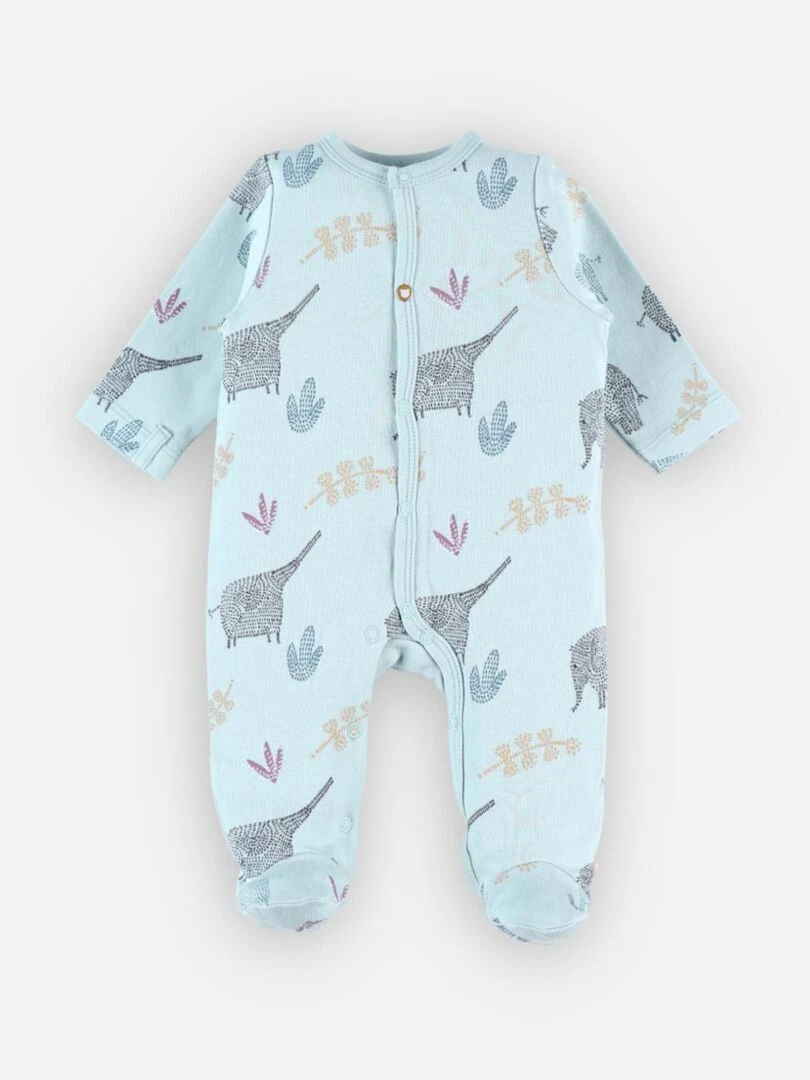 Pyjama 1 pièce imprimés éléphants en jersey Noukie's Vert