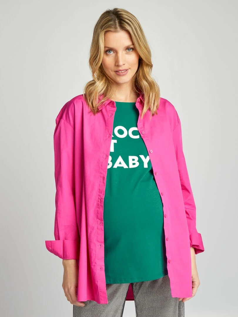 Chemise oversize de maternité Rose