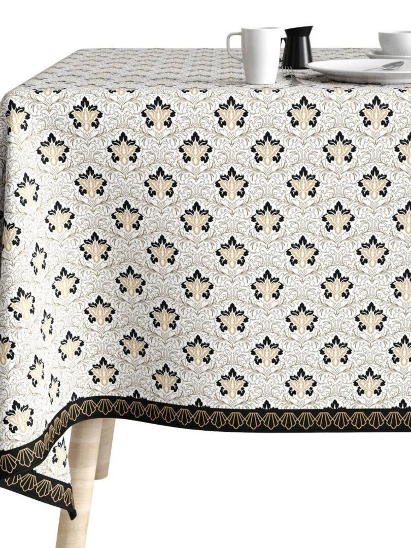 Nappe Polyester à motifs Antoinette   Marron