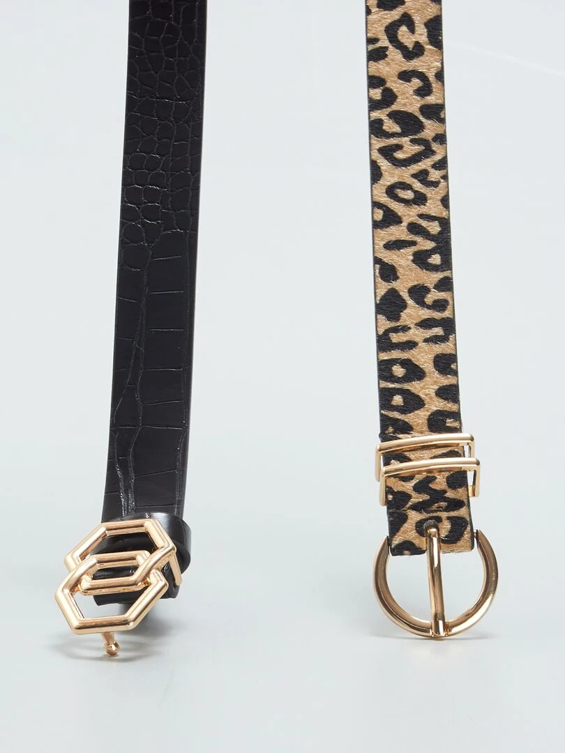 Lot de 2 ceintures fines   Noir