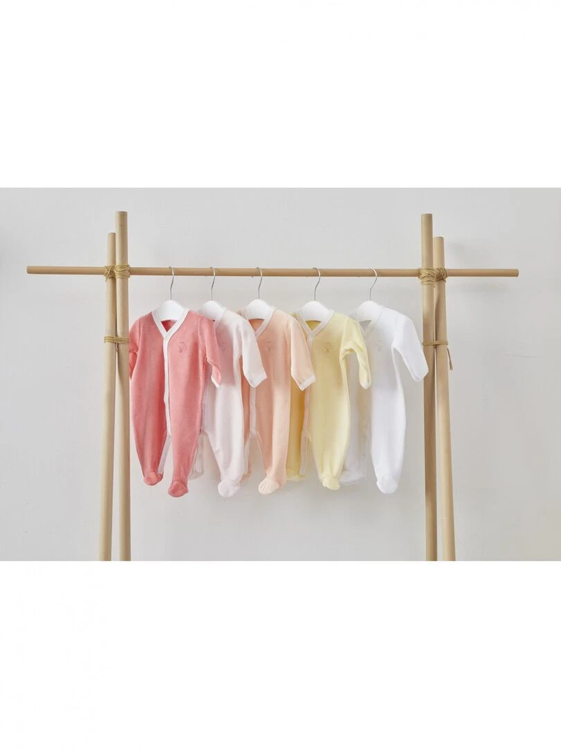 Pyjama velours   100% coton biologique   1 à 6 mois   Orange