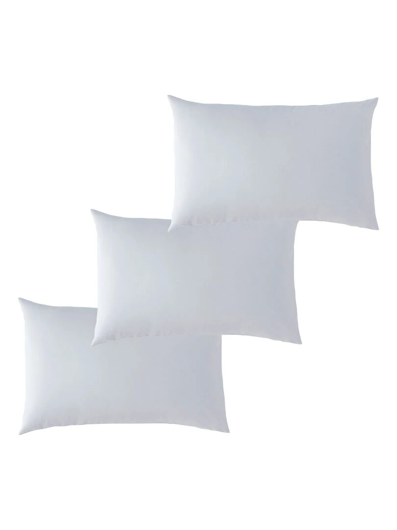 Lot x3 Taies d'oreiller 40x60 cm 100% coton Bio 'Ptit Basile' Gris perle