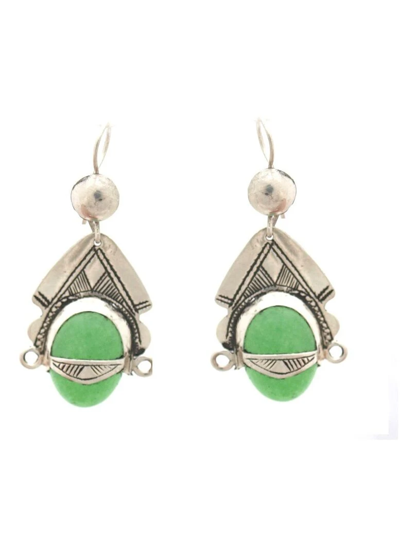boucles d'oreilles déesse verte Vert