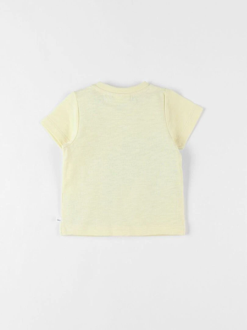 T shirt éléphant à courtes manches pâle Noukie's Jaune