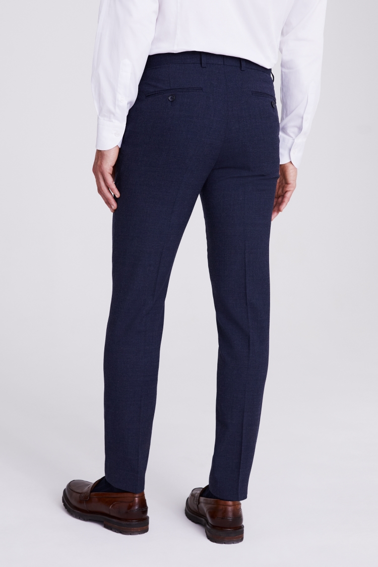 Tailored Fit Blue Flannel Trousers Buy Online at Moss