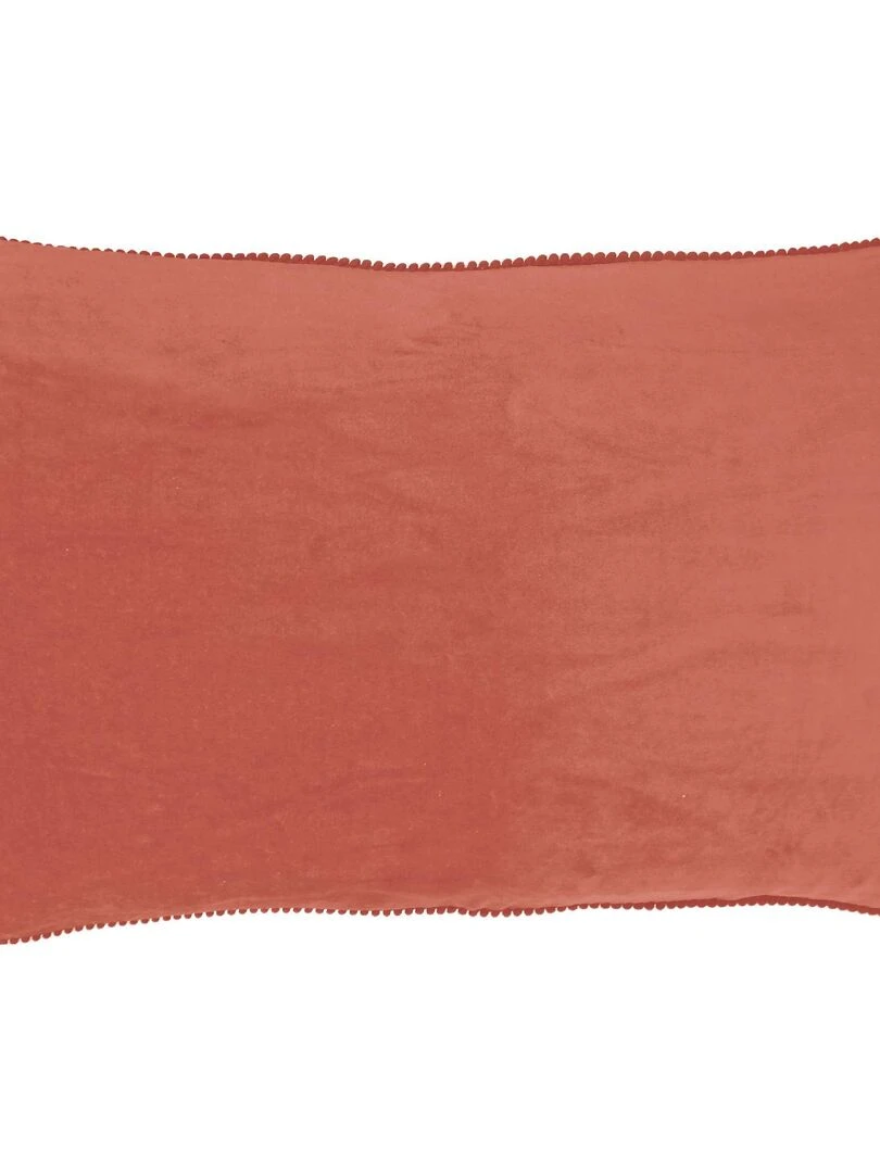 Coussin lin bords effilés 'Deko&co'   Marron chocolat