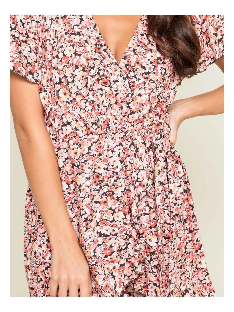 Combi short fluide motifs XYLIA   Rouge