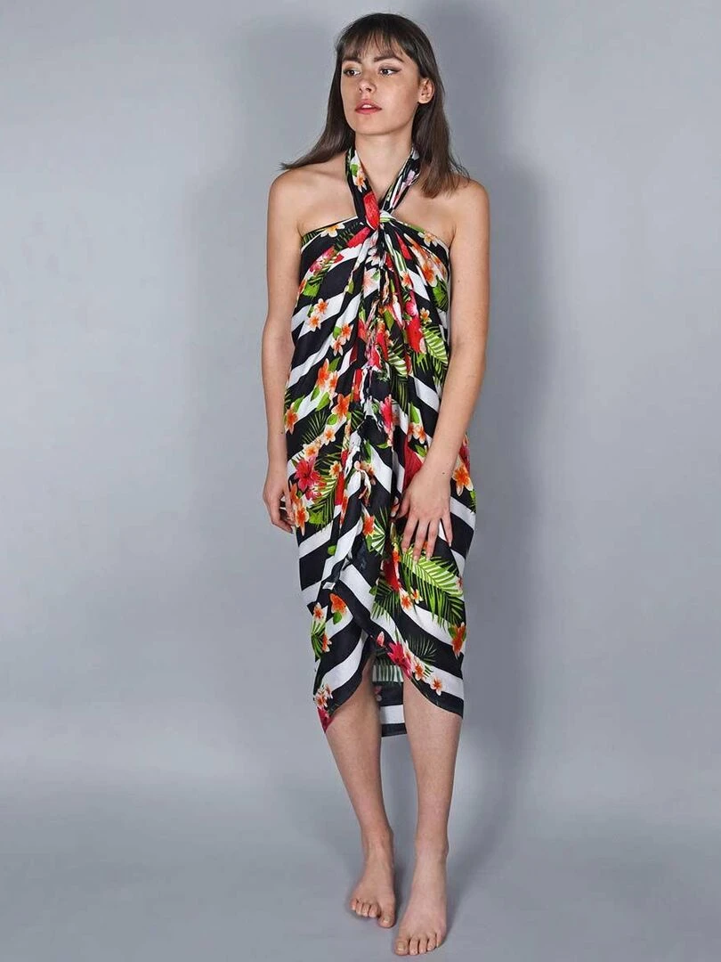 Paréo Batik Flamingo Noir
