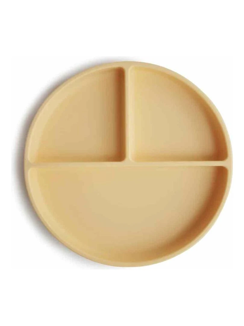 Assiette à compartiments en silicone avec ventouse Pale Daffodil Jaune