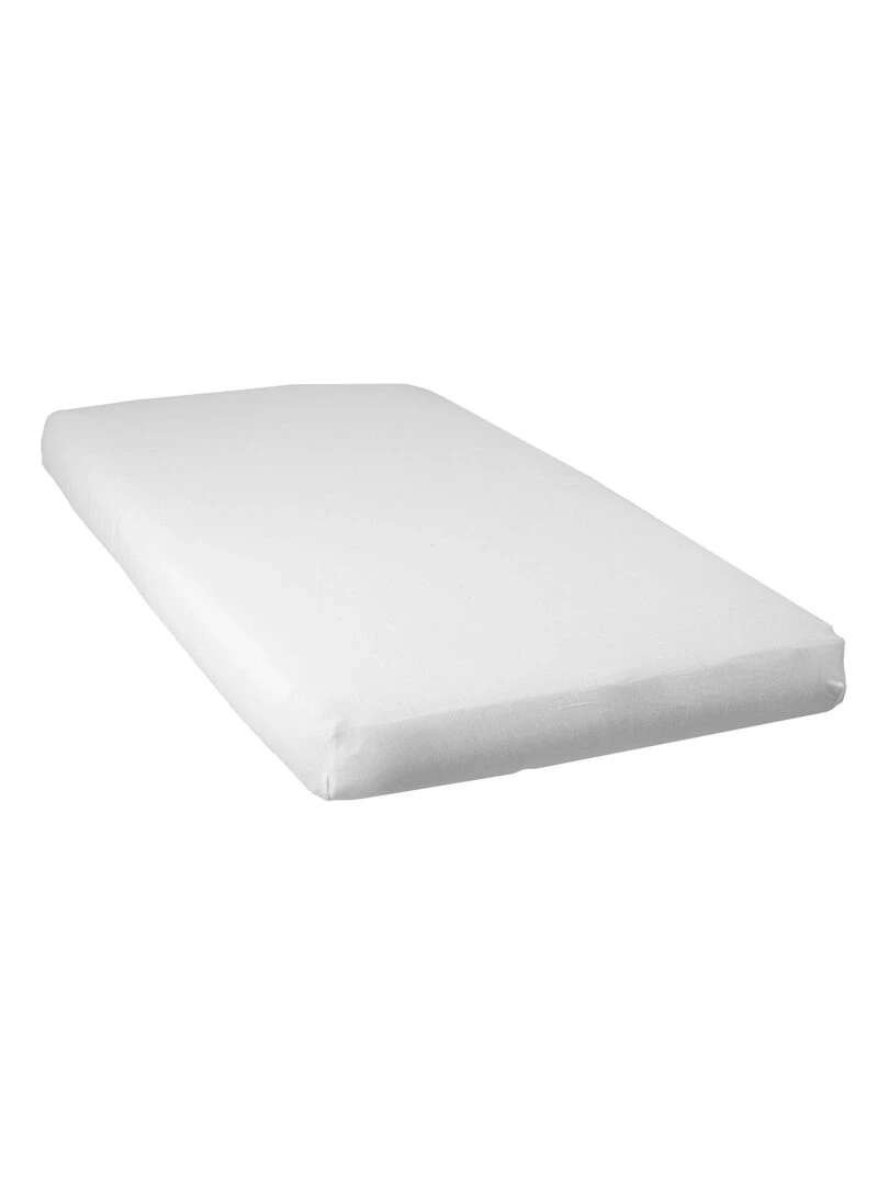 Lot de 2 draps housse bébé 60x120 cm   Blanc