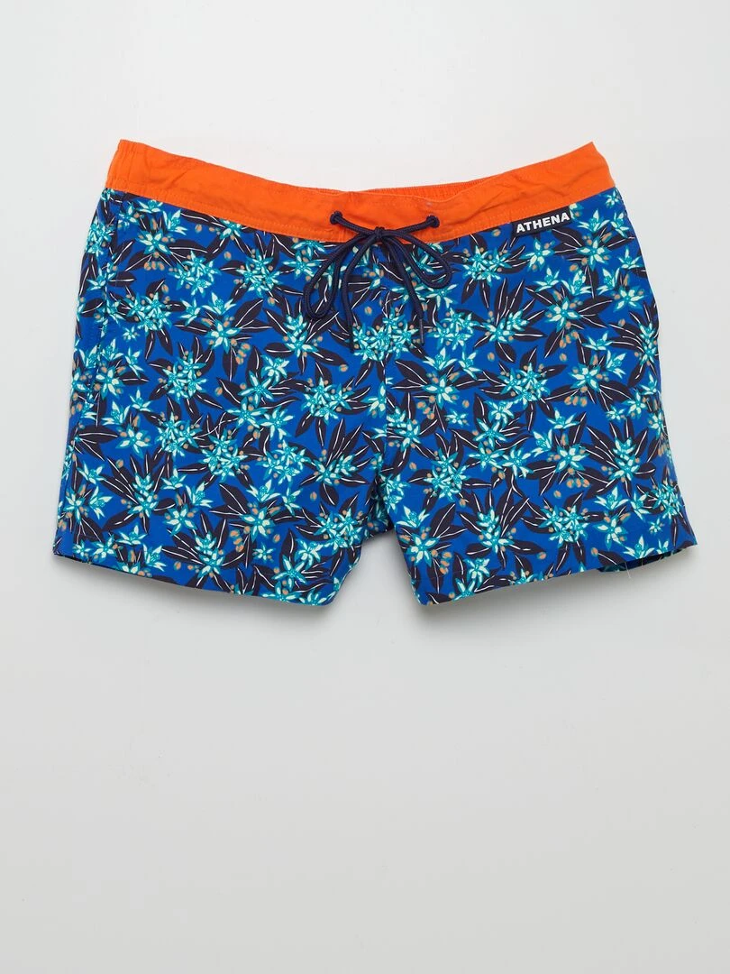 Short de bain imprimé 'Athena' Bleu/orange