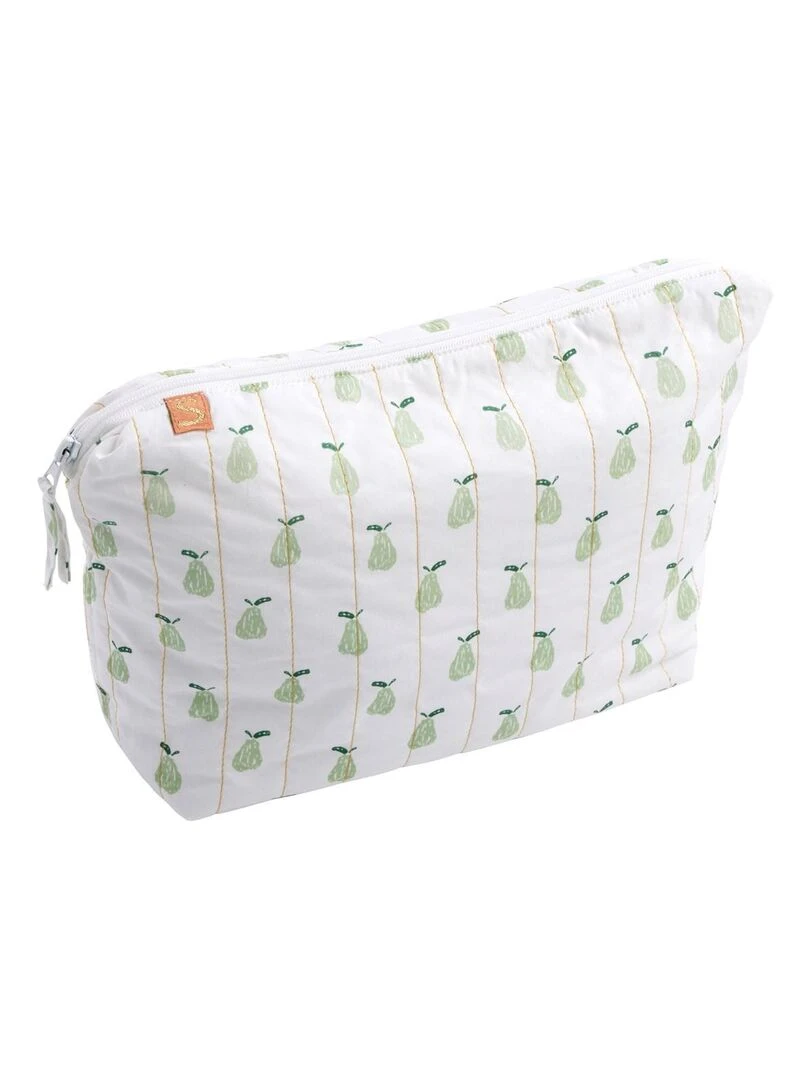 Trousse de toilette et carrés éponge en coton Vert tilleul SAUTHON Vert tilleul