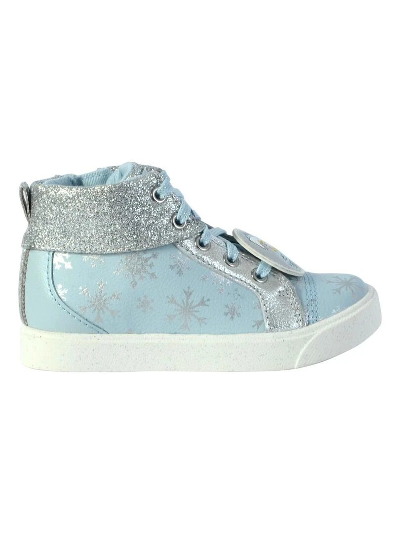 Basket Montante Cuir Clarks Enfant City Ice Bleu