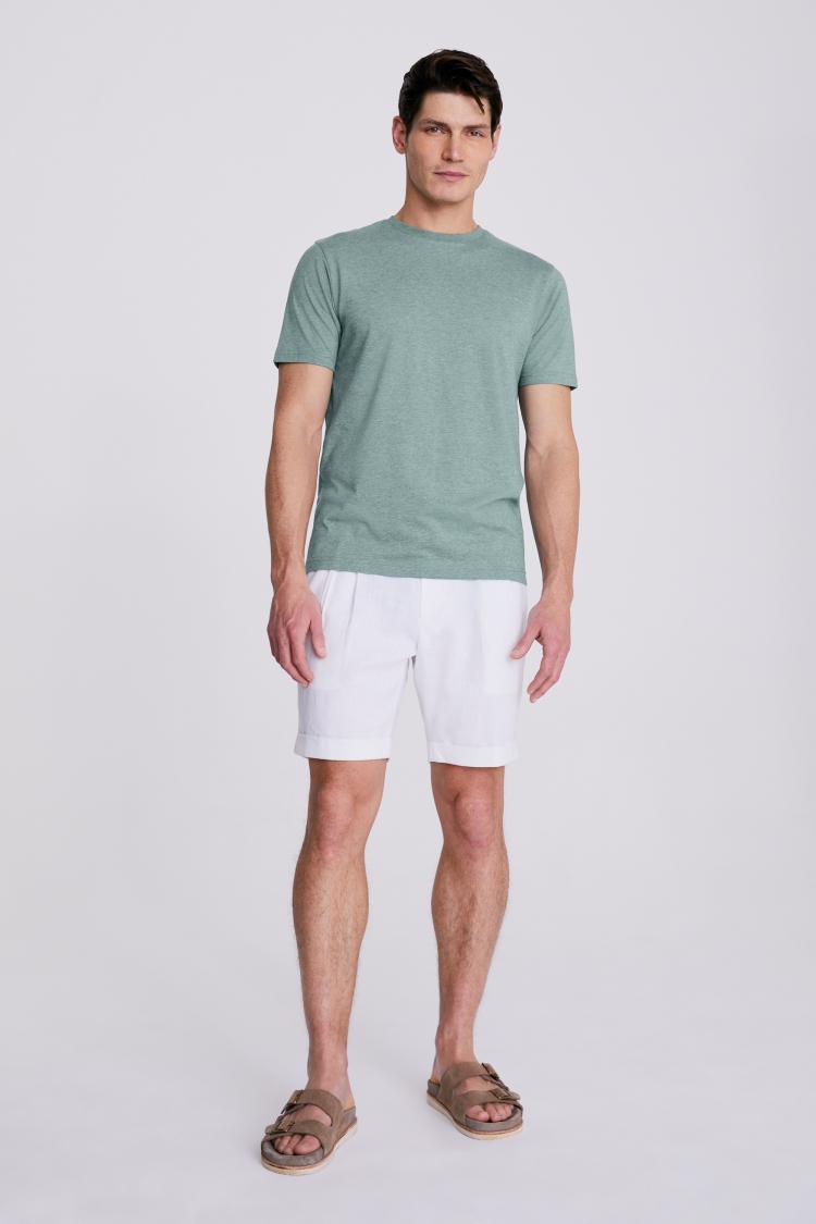 Sage Melange Crew-Neck T-Shirt Buy Online at Moss