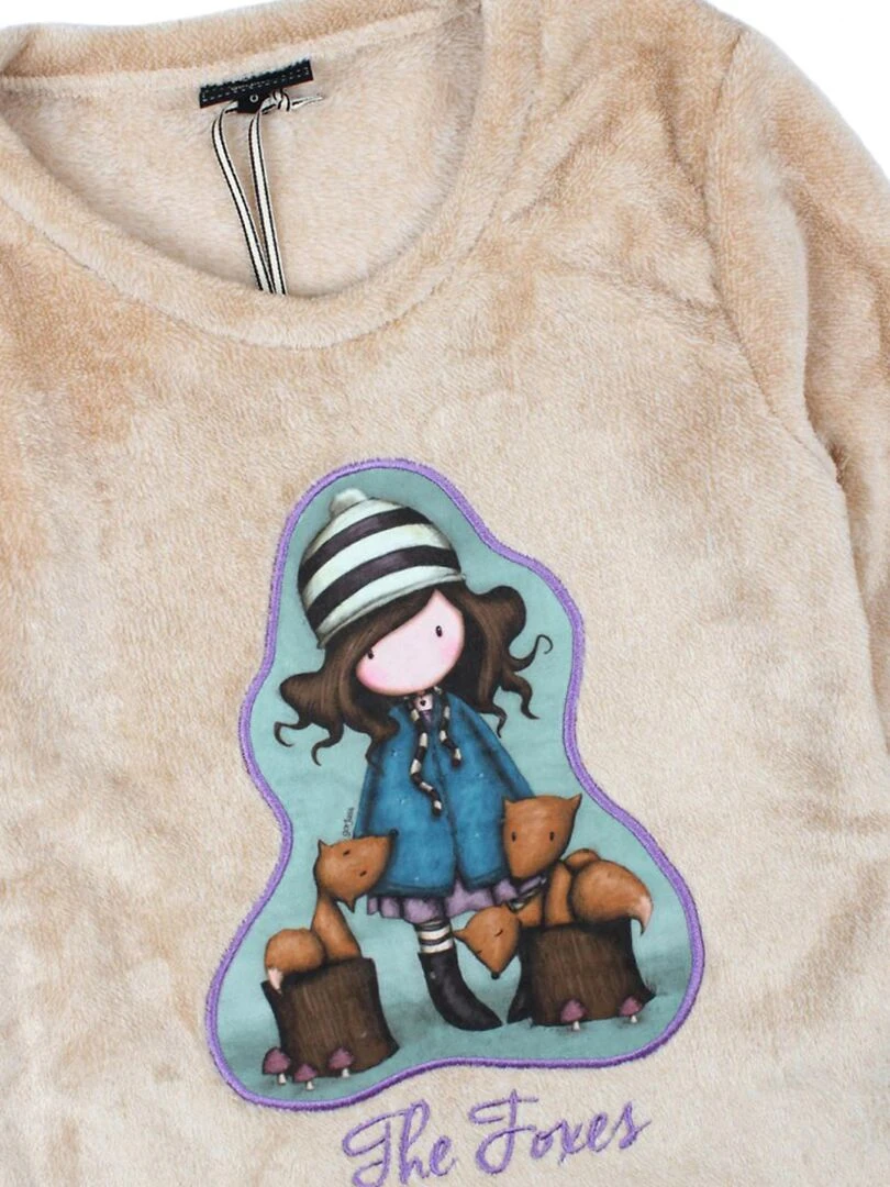 Pyjama manches longues pantalon Corel The Foxes marron   Marron