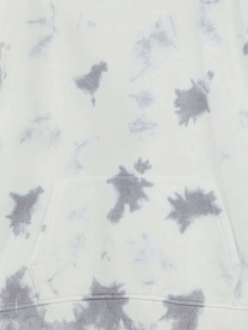 Sweat à capuche effet tie and dye GRIS