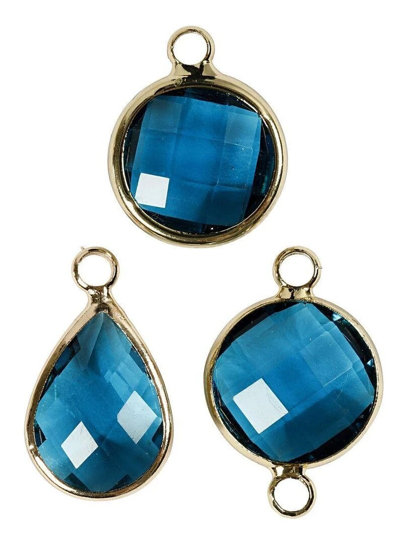 6 pendentifs pour bijoux 15 à 20 cm Turquoise et doré N/A