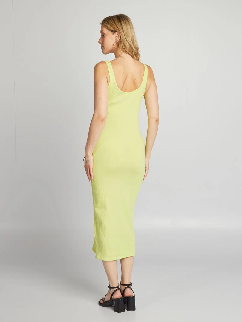 Robe longue côtelée grossesse   Vert
