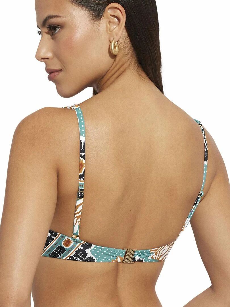 Haut maillot de bain armaturé préformé multipositions Bari Vert