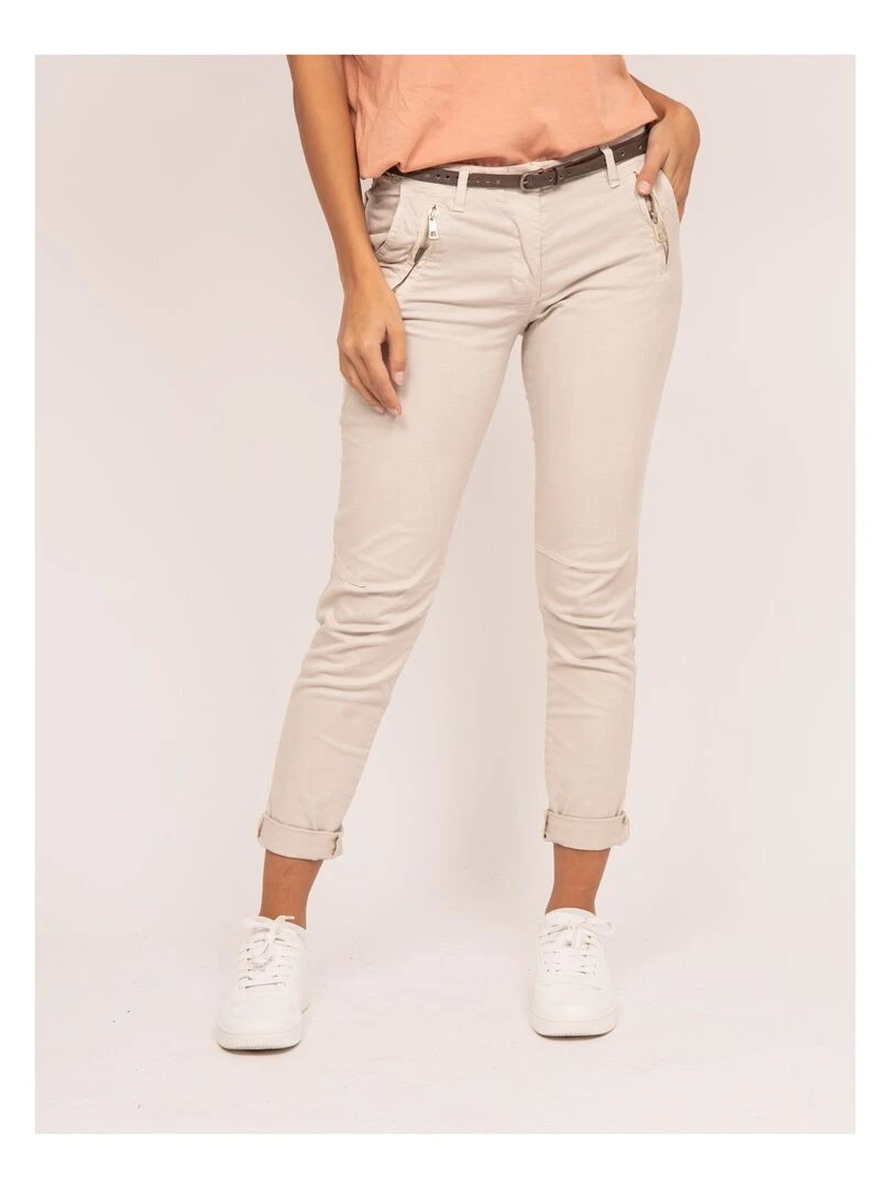 Pantalon chino slim ELLEN Beige
