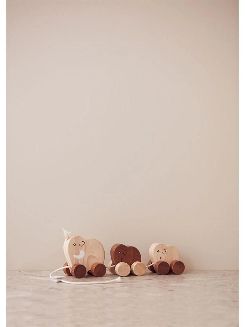Jeu à tirer Famille mammouth naturel Neo   Kids Concept   Marron