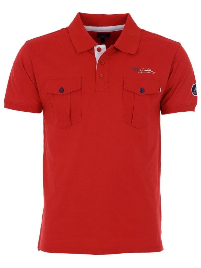 Polo éponge manches courtes homme COCHEAK PEAK MOUNTAIN Rouge