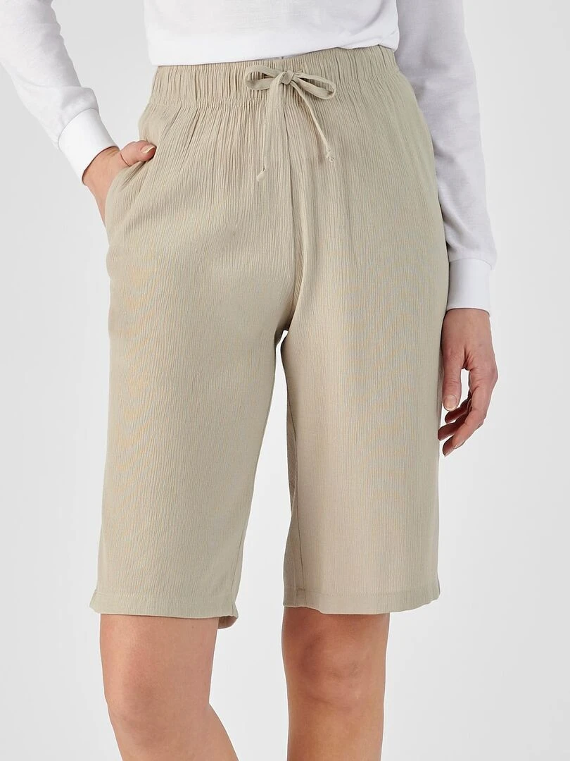 Bermuda crépon léger   Damart   Marron