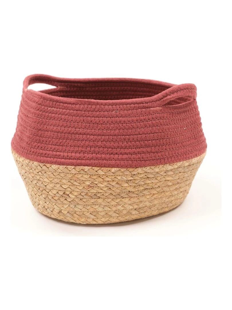 Panier rond tressé 'LA FACTORY' 'TODAY' Rouge brique