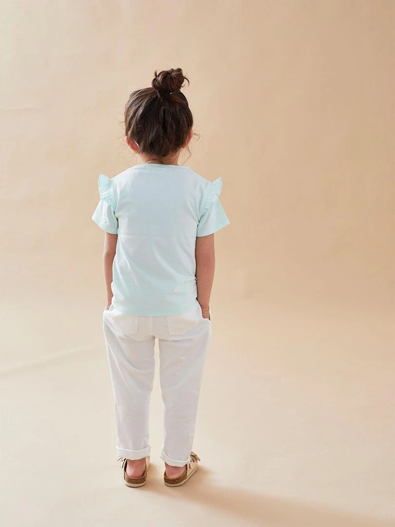 T shirt petite fille à courtes manches Noukie's Bleu