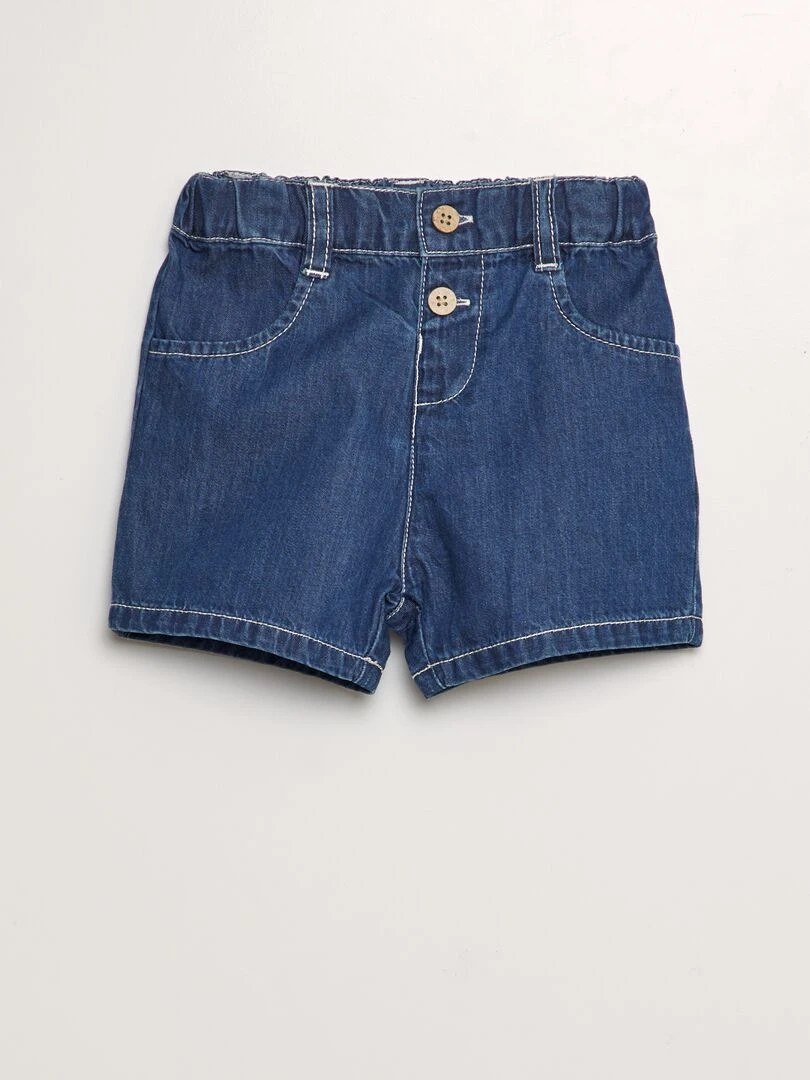 Short en coton effet jean Bleu