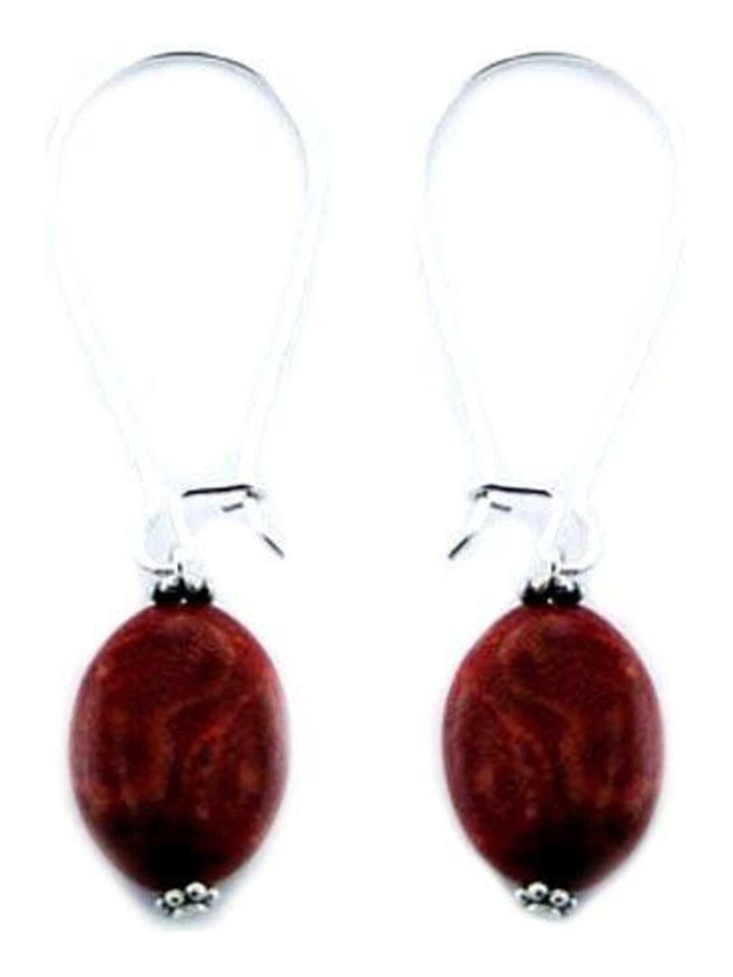 Boucles d'oreille longues gorgone Bijoucolor Rouge