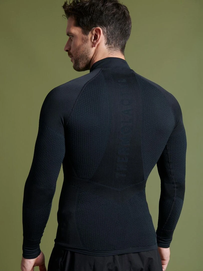 T shirt col zippé Energy Thermolactyl 4 homme   DamartSport   Noir