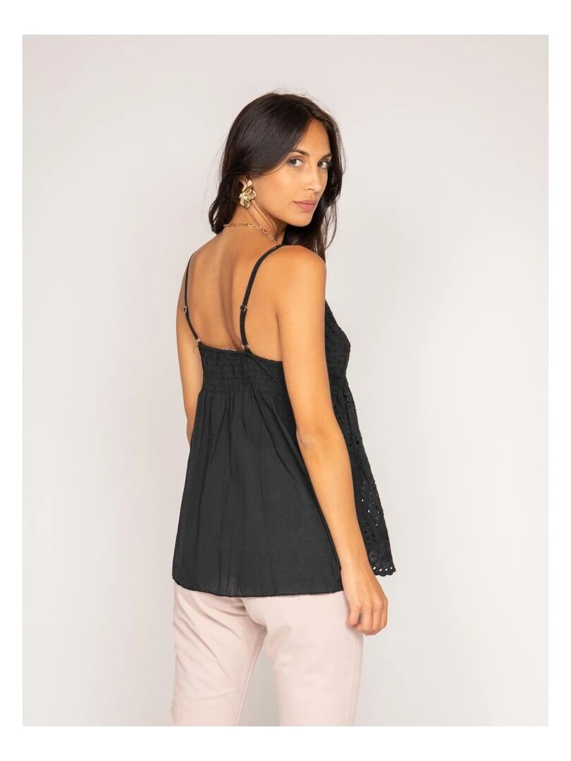 Top broderies anglaises FEVE   Noir