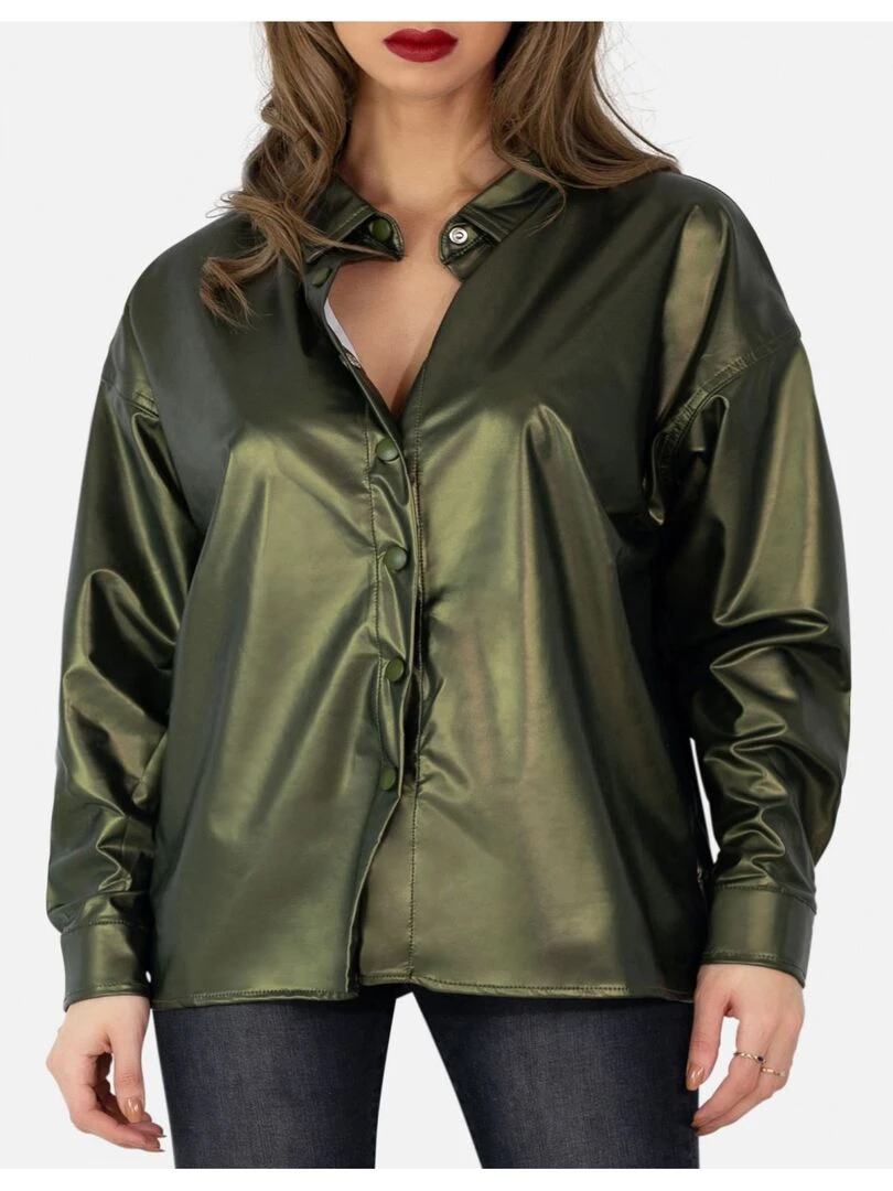 Chemise en simili manches longues Kebello Vert