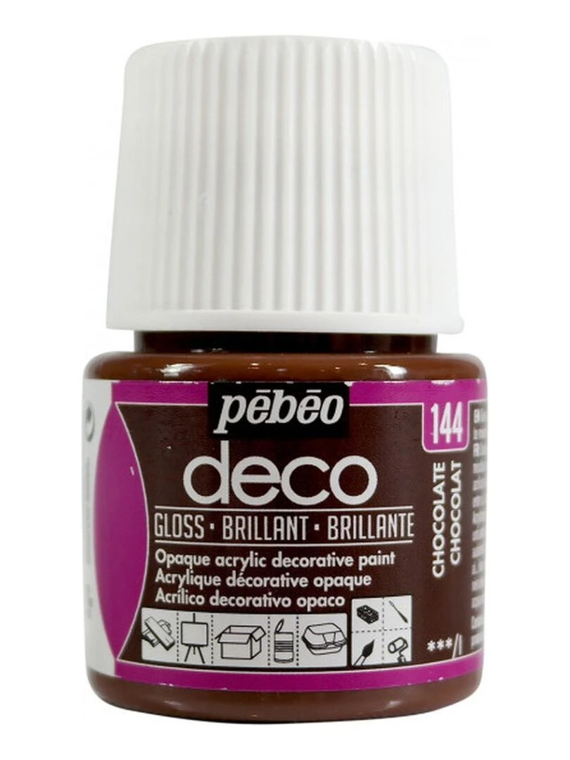 Peinture acrylique opaque brillante   Chocolat   45 ml   N/A