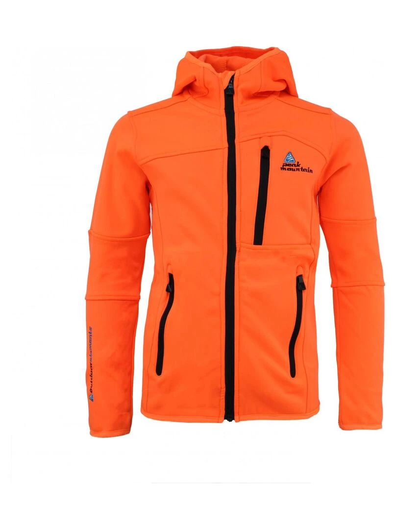 Blouson polarshell garçon ECAMPUS PEAK MOUNTAIN Orange