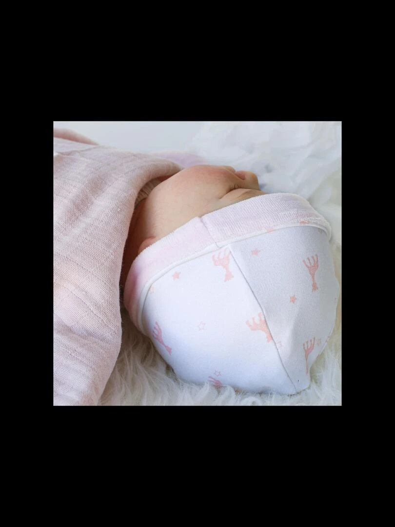 Bonnet de naissance rose Sophie la girafe (0 1 mois)   Rose