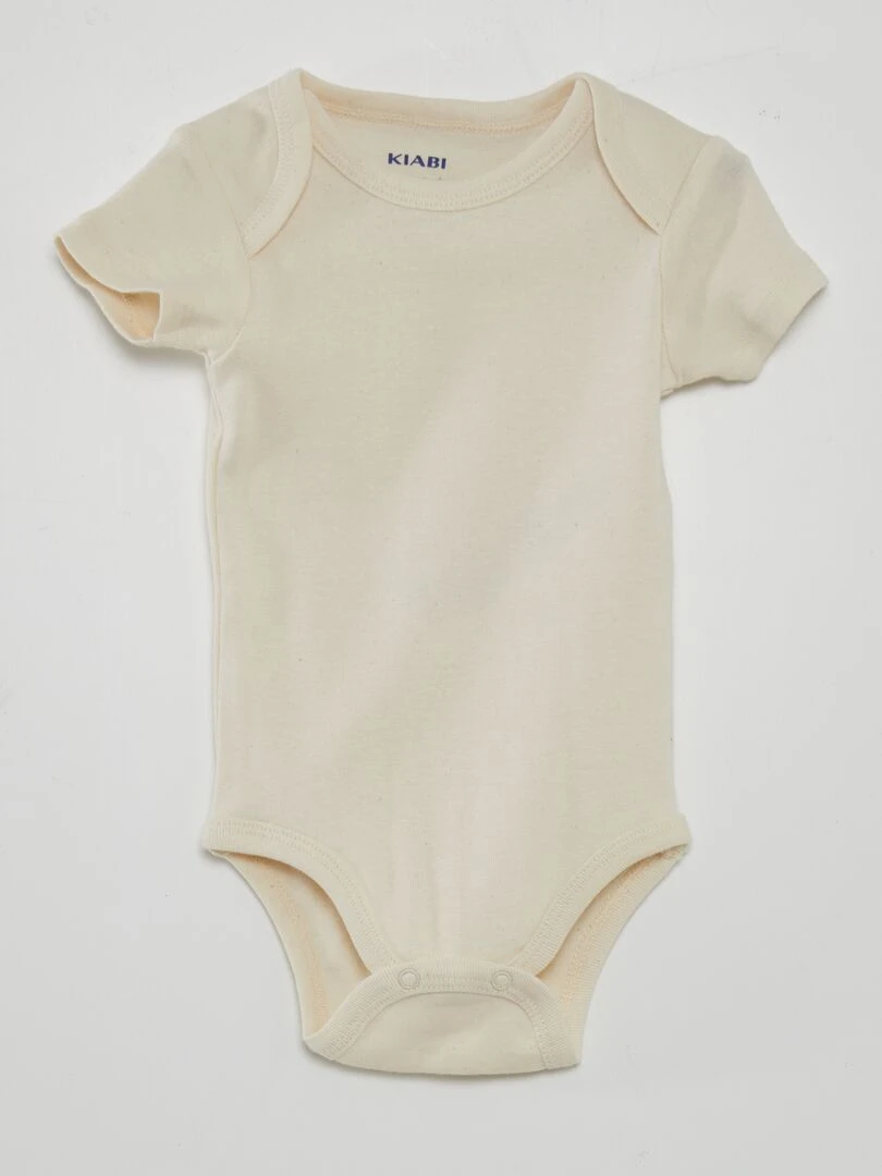 7 bodies unis + pochon de rangement   Beige