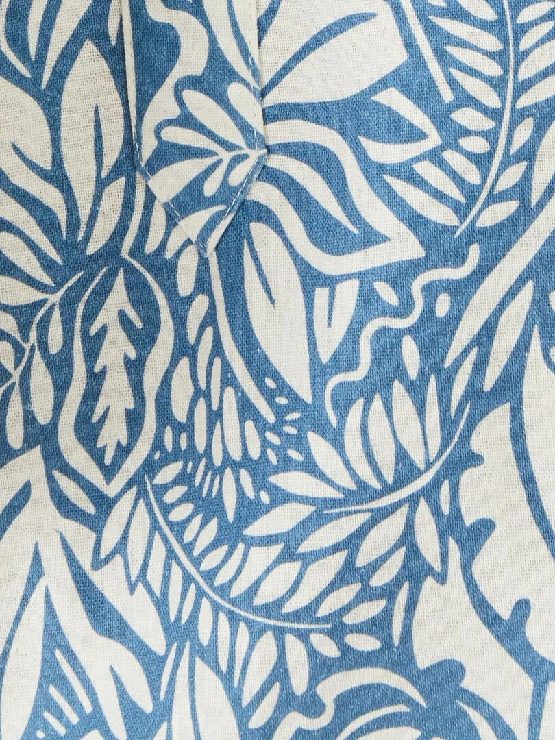 Blouse mélange lin feuillage   Damart   Bleu
