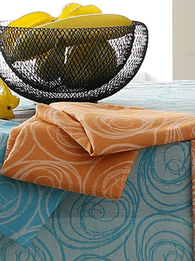 Lot de 3 serviettes de table spirale Orange