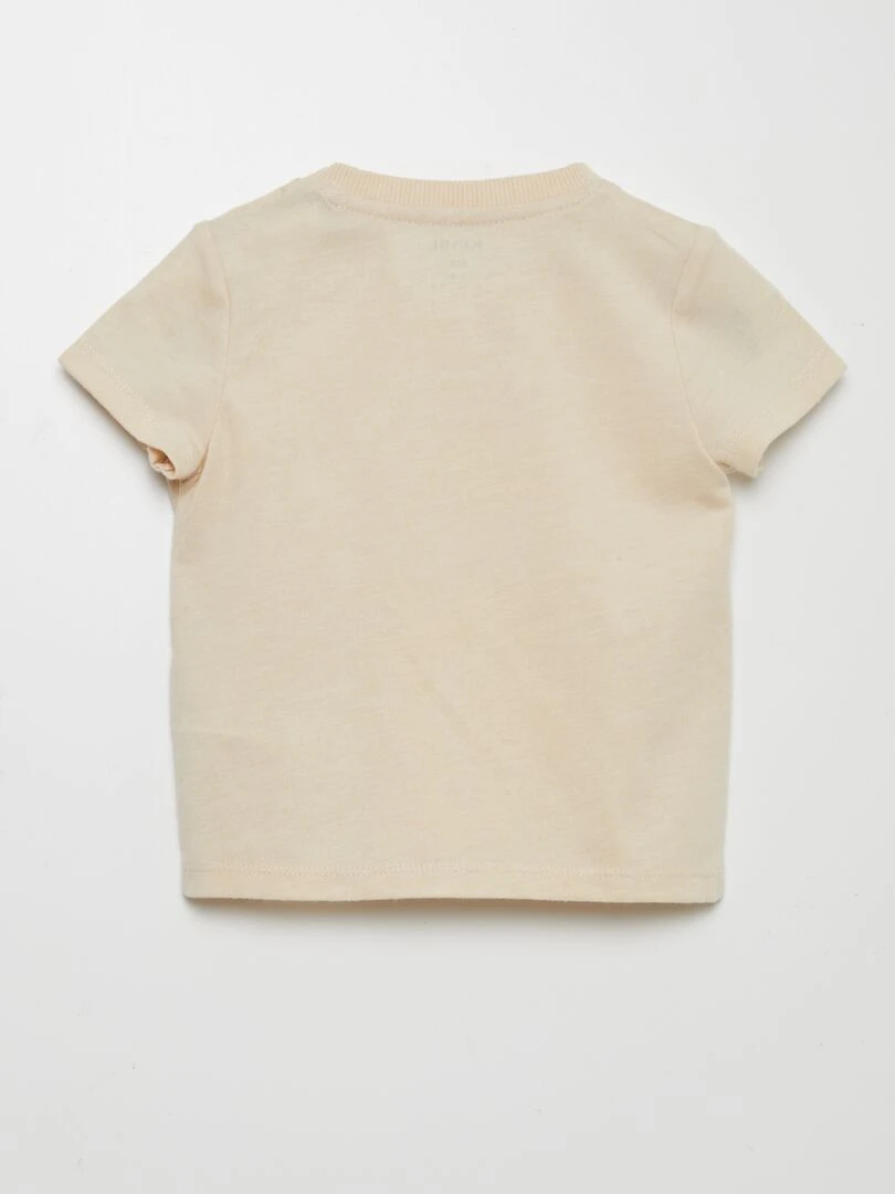 T shirt avec animation en relief   Beige