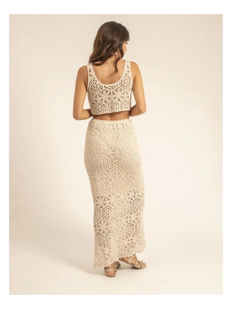 Jupe longue crochet XASSIE Beige