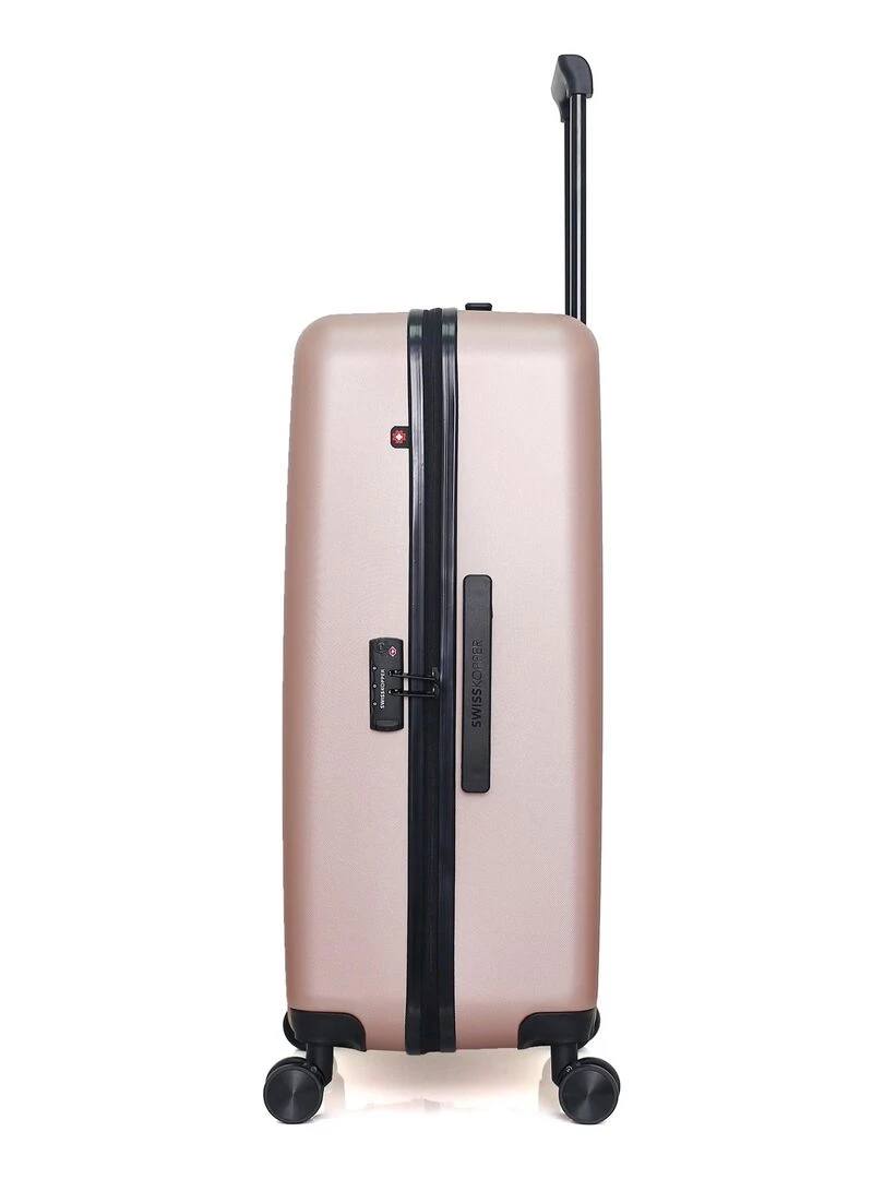 SWISS KOPPER   VALISE GRAND FORMAT ABS ZURICH 4 ROUES 75 CM   Rose