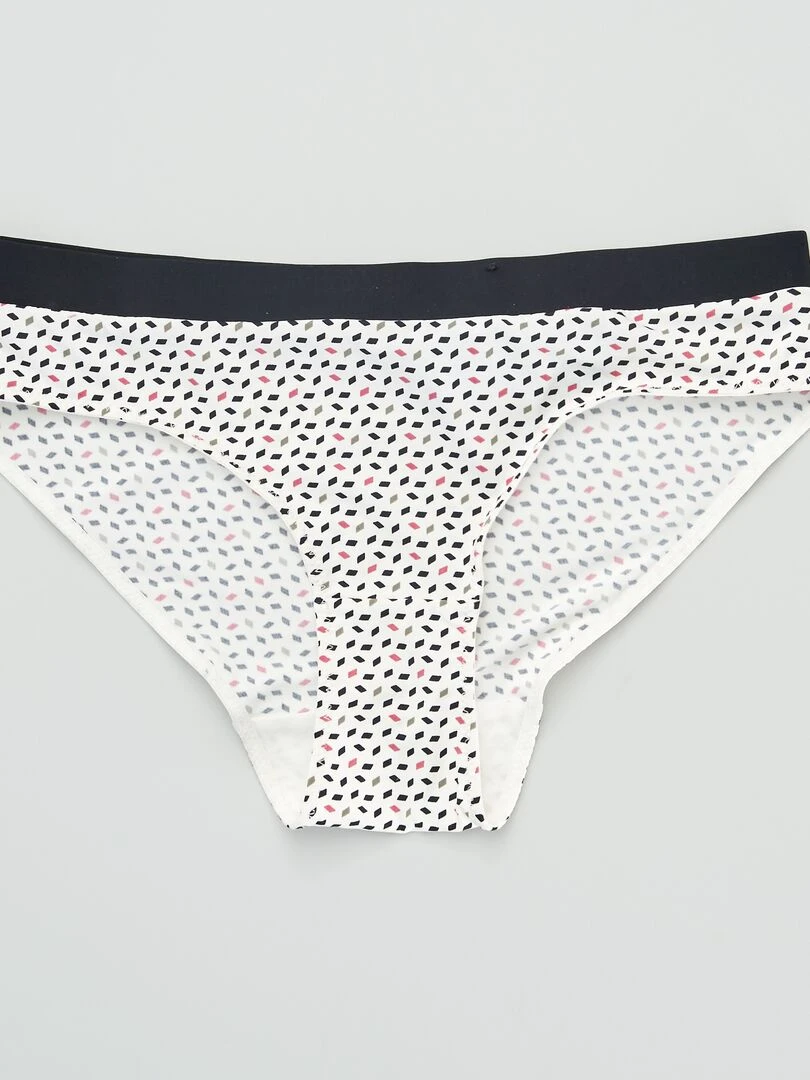 Lot de 2 culottes avec imprimés 'Envie de lingerie' noir/blanc